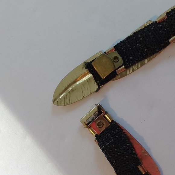 Vintage Delicate Dainty Gold Leaf Belt Clasp Stretchy Mod Sz.L / XL main image 6